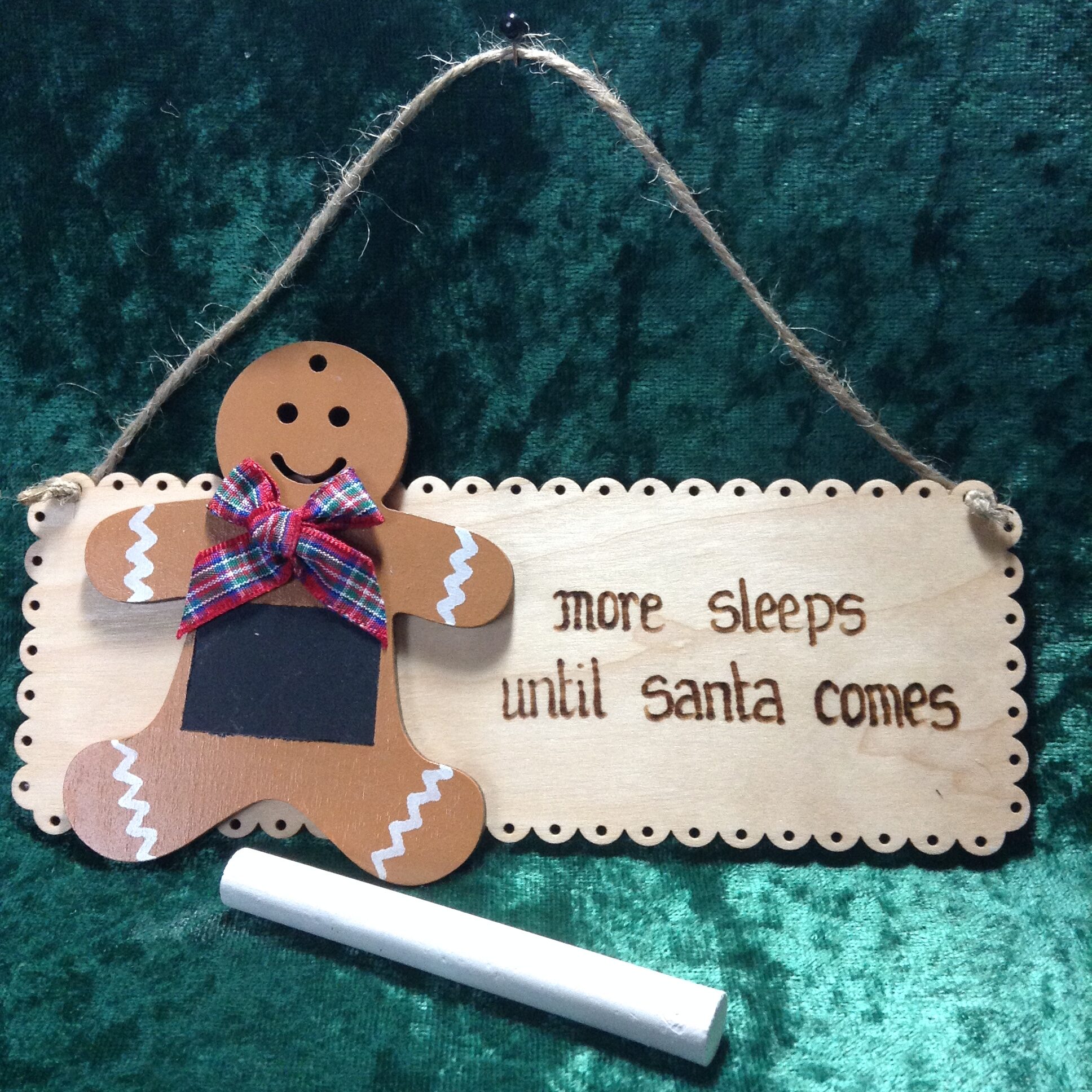 Xmas Countdown Plaque - gingerbread man