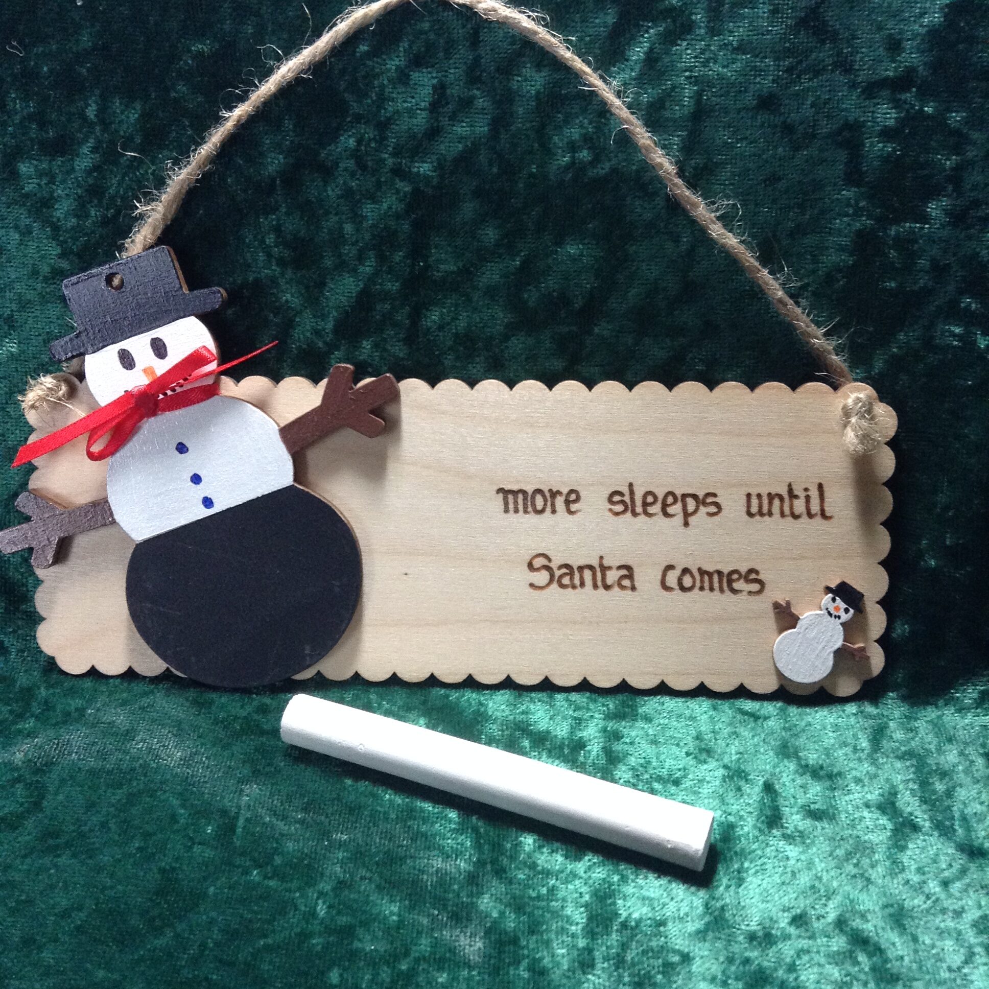 Xmas Countdown Plaque - snowman