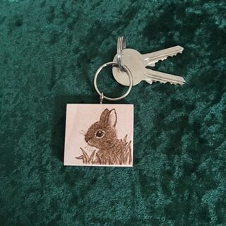 Keyring - with pyrography design
