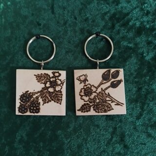 Keyring - with pyrography design