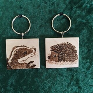 Keyring - with pyrography design