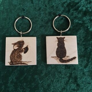 Keyring - with pyrography design