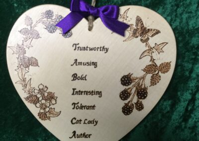Name Heart with letters making up name