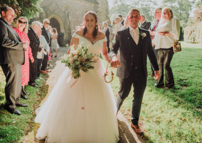 Wedding Horseshoe carried by bride - personalised by pyrography