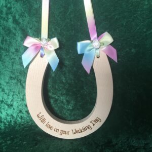 Pastel Rainbow Wedding Horseshoe - full view